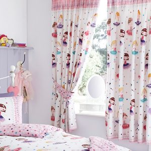 Ballerina Curtains - Baby Girls Bedding Set