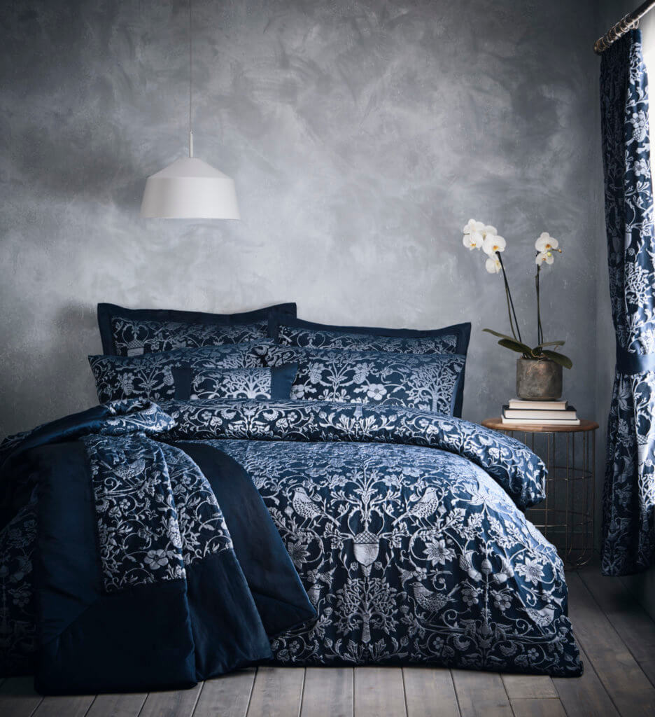 Oak Tree Navy Super King Duvet Cover Set The Bedlinen Company Cork