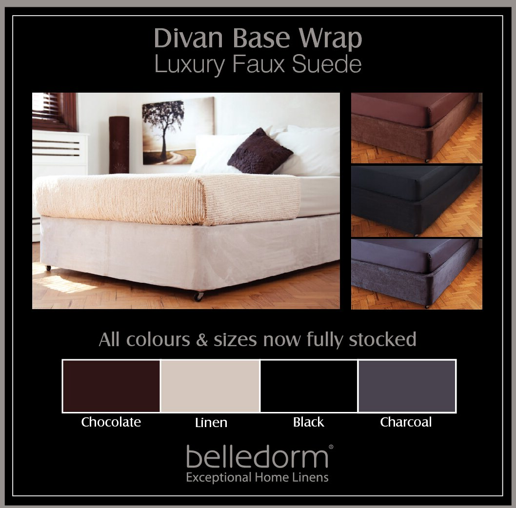 Super King Bed 19" (48cm) Divan Fitted Base Wrap Charcoal The