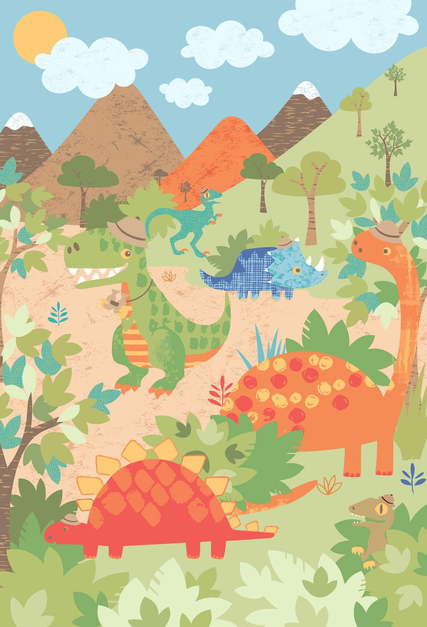 Dinosaur Jungle Wall Mural The Bedlinen Company Cork