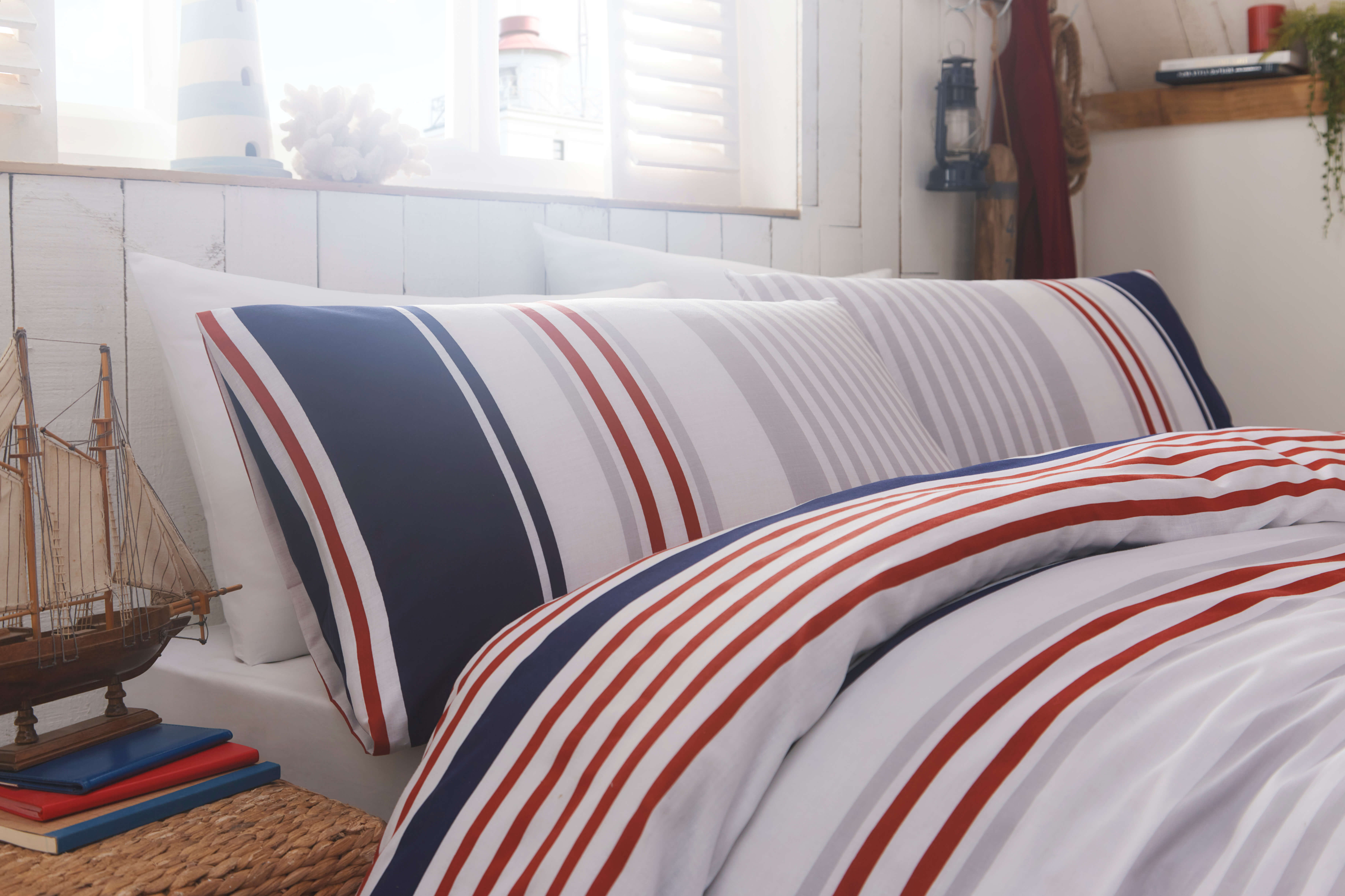 Nautical Stripe Double Duvet Set The Bedlinen Company Cork